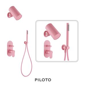 크롱벽매립해바라기1401 마젠타 컬러 수전 벽매립 해바라기수전 컬러샤워기