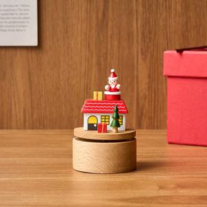 크리스마스 우드 오르골 미니 산타 굴뚝집 R 5.5