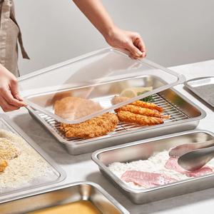 투명 PC커버셋/ 스텐 사각 트레이 3종세트(커버+밧드+렉)