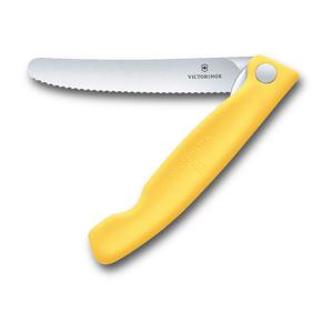 스위스 클래식 물결날 접이식 물결날 나이프 11cm 옐로우 6.7838.FC1