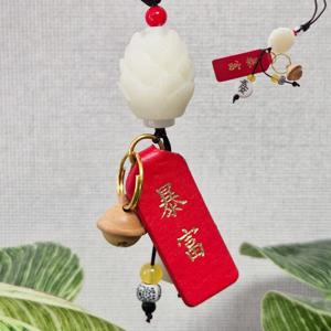 자동차 장식품 액막이 룸미러걸이 연꽃차 장식 핸드폰 스트랩 열쇠고리