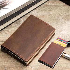 카드홀더 슬라이드 수납 보관 자동 원터치 가죽 오토 카드지갑