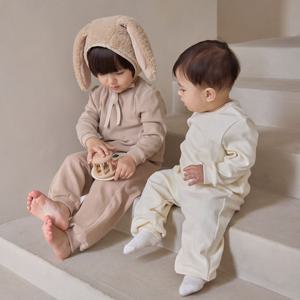 소프트웜 실내복 가을 겨울 아기내복 유아내의 크림