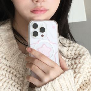 신지모루X모디무드 아이폰 갤럭시 M 에어클로 베이직 음표 별 디자인 케이스 투명 폰 꾸미기