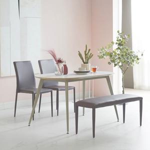 듀이 화이트 타원형 hpm 라미네이트 4인용 식탁 세트 1400