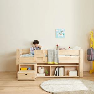 엘르 원목 낮은 벙커침대 책장형 LGM235C