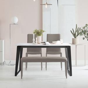 아놀드 화이트 포세린 통세라믹 4인용 식탁 세트 1400