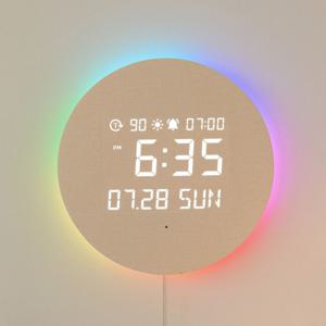 '옵션할인 79,900원' 풀문 오로라 무드등 LED 벽시계 거실 벽걸이시계 인테리어