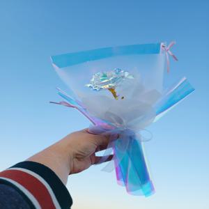 LED 오로라 장미꽃다발 한송이 유치원선생님 단체선물 학예회 졸업 입학 재롱잔치