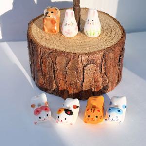 고양이 곰돌이 토끼 세라믹 도자기 비즈 키링 악세사리 만들기 DIY 공예 재료 부자재