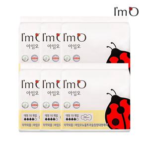 아임오 유기농 순면 생리대 대형 10P x6개