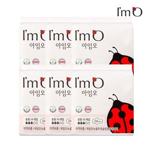 아임오 유기농 순면 생리대 중형 14P x6개