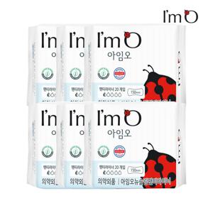 아임오 유기농 순면 생리대 일반 팬티라이너 20P x6개