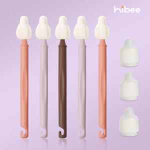 하이비 몽글이 젖병 젖꼭지 세척솔5P+먼지캡3P 텀블러 물병 컵 브러쉬 세척솔