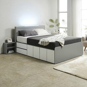 C3295P LED 좌서랍 수납침대 Q (매트포함)