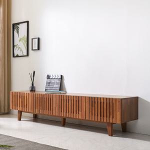 노티스 멀바우 티비다이 AV선반 도어형 낮은 거실장 2000