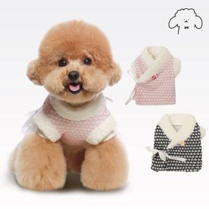 반려동물 추석 설날 명절 꽃 배자 기모깃 강아지한복 S~XL, 2 colors