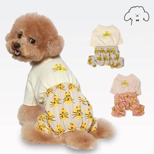 반려동물 코지 야옹이 몸빼 올인원 실내복 S-2XL, 2 colors