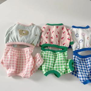 반려동물 강아지옷 개구쟁이 허리절개 올인원 + 프릴 수모 세트