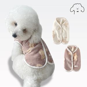 반려동물 슬리핑베어 극세사 곰돌이 실내복 수면 조끼 S-2XL, 2 colors