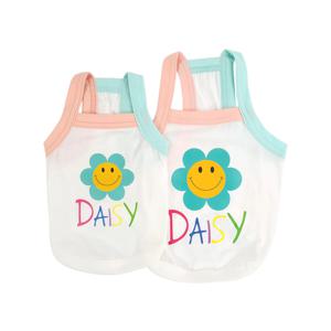 반려동물 강아지 커플룩 아이옷 스마일 데이지 나시 S-2XL, 1 color