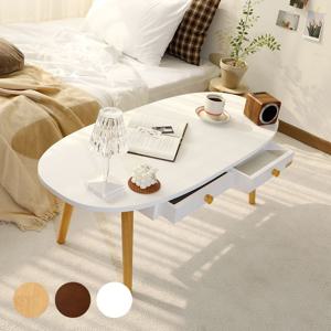 로엔 서랍형 고무나무 원목 거실 선반 소파테이블 1100 3colors