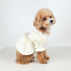 반려동물 커플룩 보아털 레이스 잠옷 강아지 원피스 S-2XL, 1 color