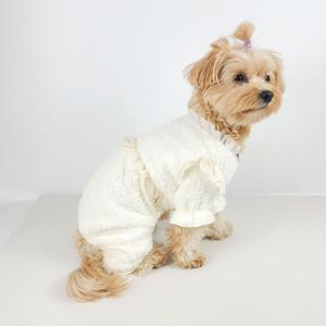 반려동물 커플룩 보아털 레이스 잠옷 강아지 올인원 S-2XL, 1 color