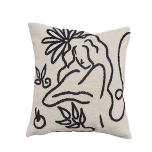 컬리헤어 모던드로잉 디자인 쿠션 커버 사각 직사각 거실 소파 의자 침대