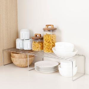 주방 길이조절 스텐 확장형 2단 선반 싱크대 선반 그릇 접시 정리대