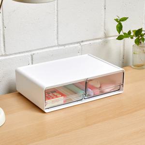 적층형 서랍식 팬트리 정리함 와이드형 2칸 30x20x8.7