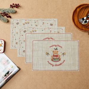 코지베어 크리스마스 베어 식탁매트 4P세트