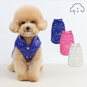 반려동물 강아지 하트 패딩 조끼 S-2XL, 3 colors