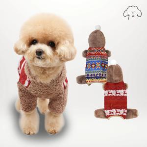 반려동물 강아지옷 북유럽 빈티지 올인원 우주복 S-XL, 2colors