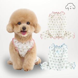 반려동물 리플 꽃 올인원 우주복 S-XL, 2colors