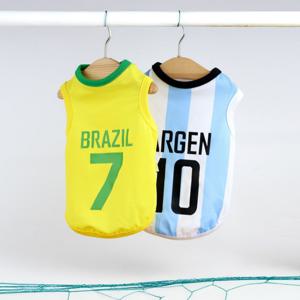 반려동물 강아지옷 국가 축구유니폼 쿨나시 S-2XL, 2colors