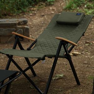 누볼라 리클라이너 릴렉스체어 4단계 각도조절 폴딩 캠핑의자 블랙