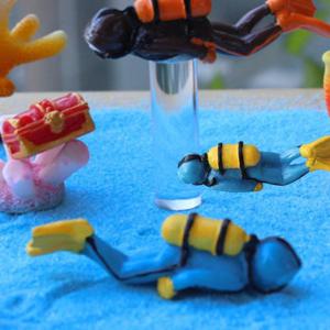 수족관 장식 여름소품 산소통 스킨스쿠버 다이버 미니어처 모형