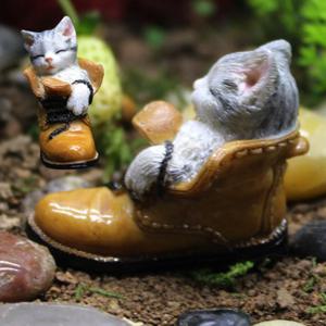 테라리움 피규어 신발속 고양이 미니어처 화분 장식 인테리어 소품