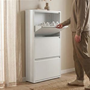 제임스 철제 슬림 신발장 3단 4단 틈새 좁은공간 원룸 아파트 현관 수납장