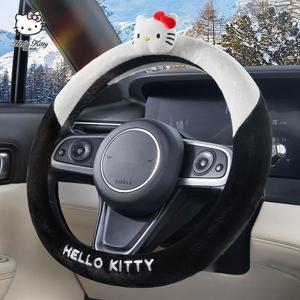 산리오 헬로키티 캐릭터 기모 겨울 핸들커버 따뜻한 극세사 털 핸들커버