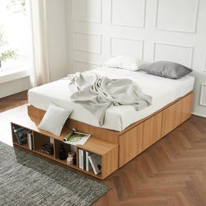 C3315 도어형 높은 수납침대 Q+책장계단 2colors