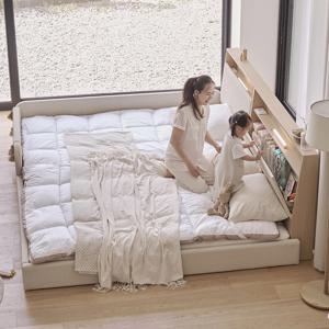 슬림업 LED 수납 패브릭 가죽 저상형 패밀리 침대 세이프형