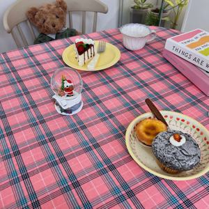 핑크 체크 빈티지 테이블보 식탁보 협탁보 5size