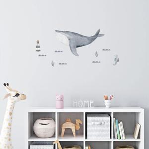 블루 웨일 국내제작 아이방 벽지스티커 시트지 인테리어 고래