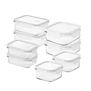 유리 밀폐용기 홈세트 팬시 8조 (화이트)