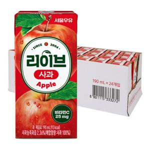서울우유 리이브 사과 190mlx24개