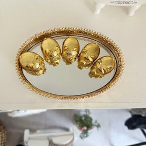 황금아기돼지 인형5p세트 거울트레이 포함 풍수인테리어소품