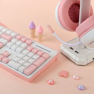 CK01V V광축 아이스큐브 키캡 게이밍 키보드 핑크 적축