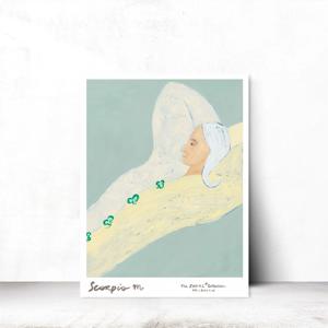 북유럽 추상화 라인드로잉 감성 인테리어 포스터 카페 거실액자 21x26cm